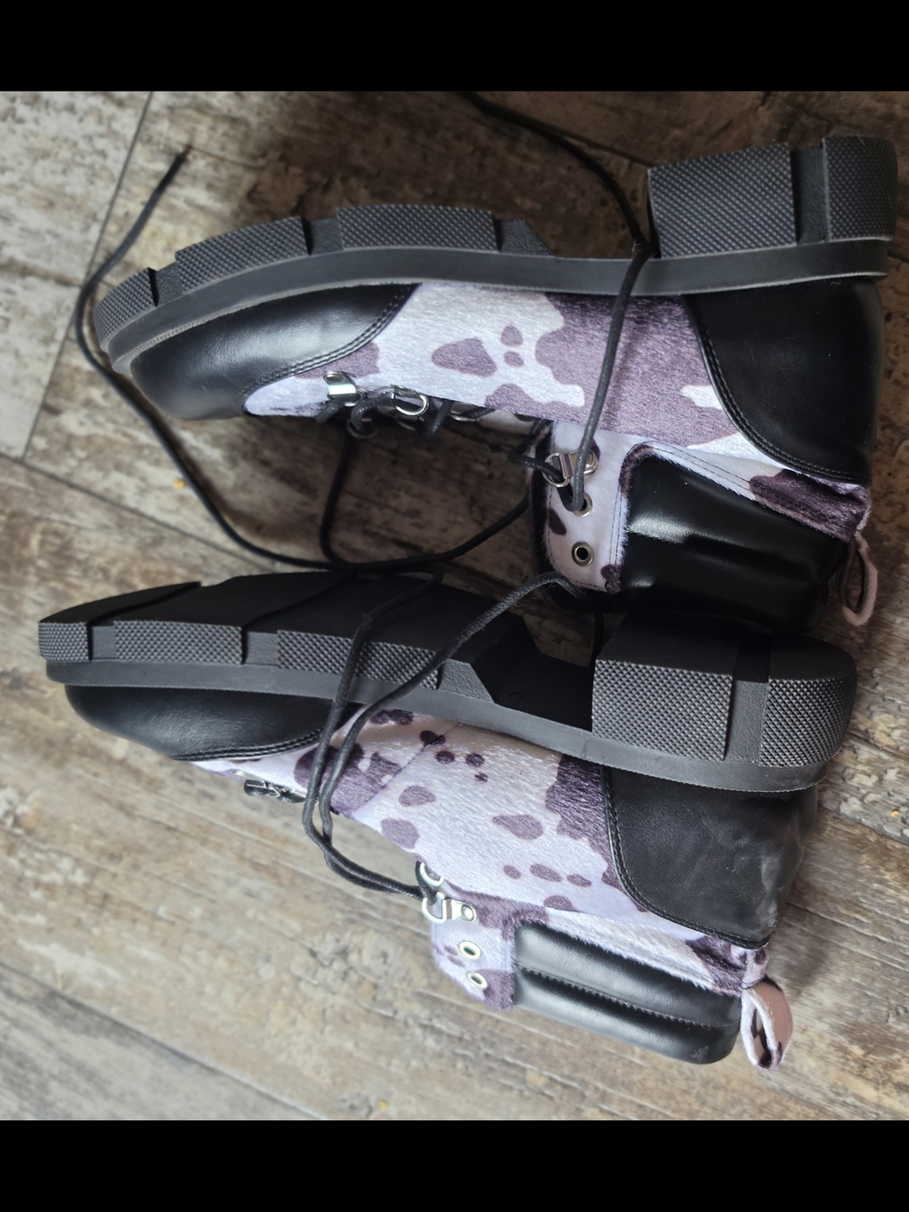 Mixx White Camo Lace-Up Ankle Boots